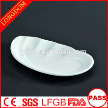 Placa de porcelana placa de placa de pan de cerámica de porcelana de forma de ala de alta calidad